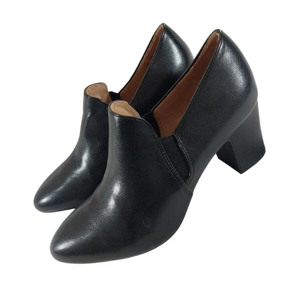 NWOT! ABELLA! EXPERT COMFORT! BLACK VEGAN LEATHER CHUNKY HEEL ANKLE BOOTS! SZ 6M - Picture 10 of 10